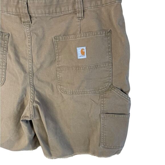 Carhartt Women’s Sz 14 Canvas Work Shorts Loose Fit Rugged Flex - Picture 4 of 6